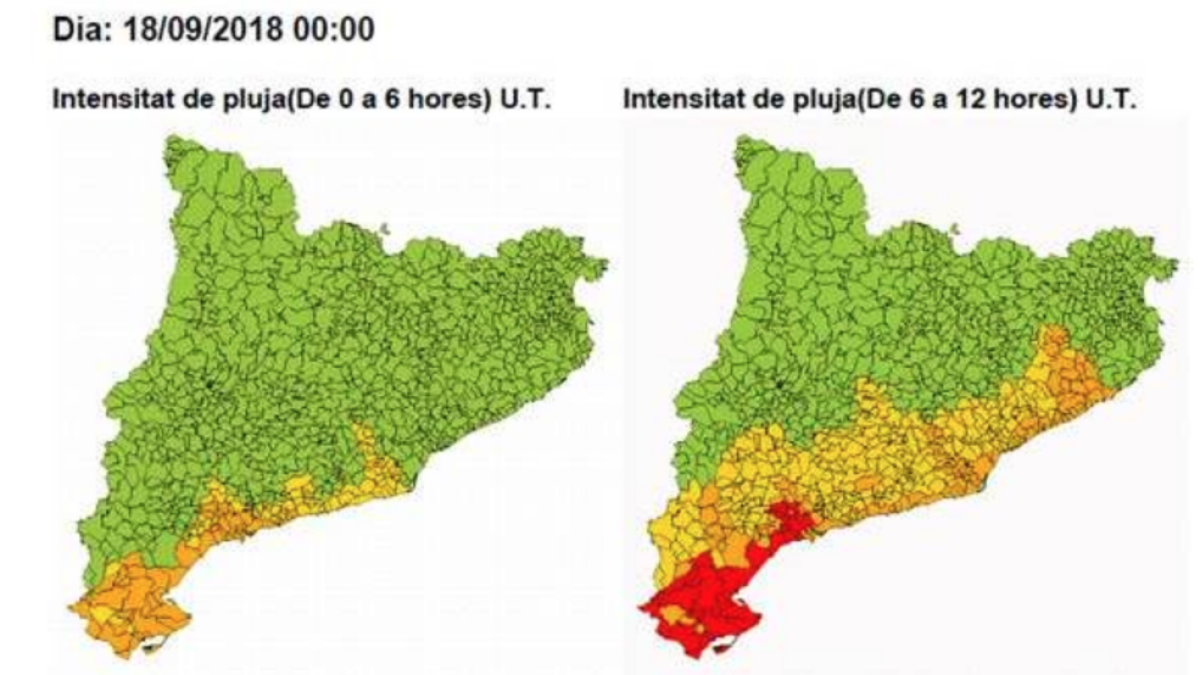 Previsión de tormentas durante la madrugada y la mañana del martes en el Baix Camp y en el Ebro