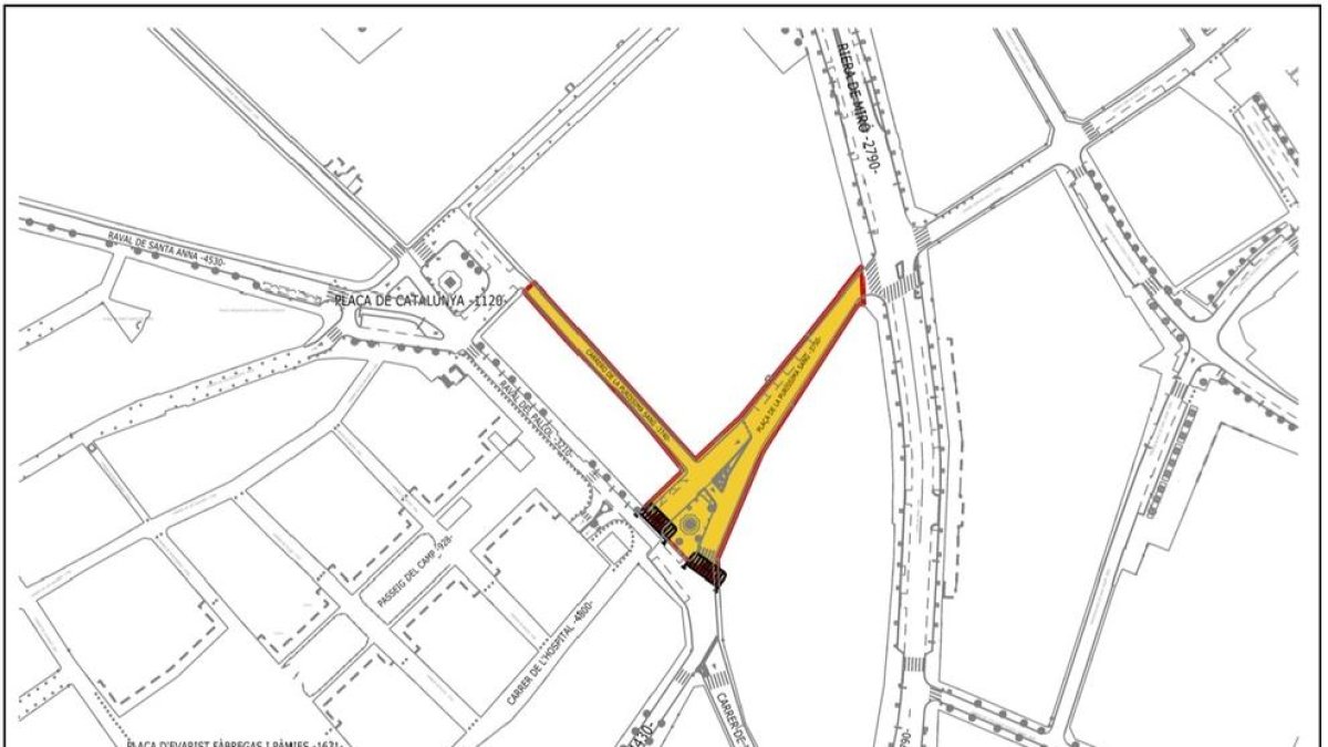 Afectacions al trànsit en motiu de les obres de remodelació a la plaça de la Sang