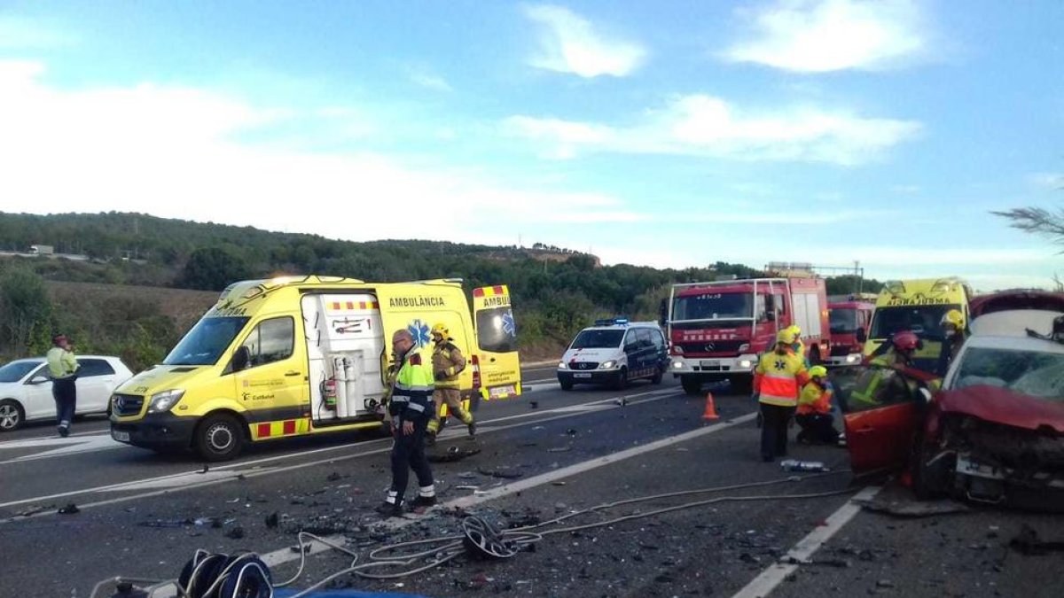 Accidente en la N-340 entre la Móra y Altafulla.