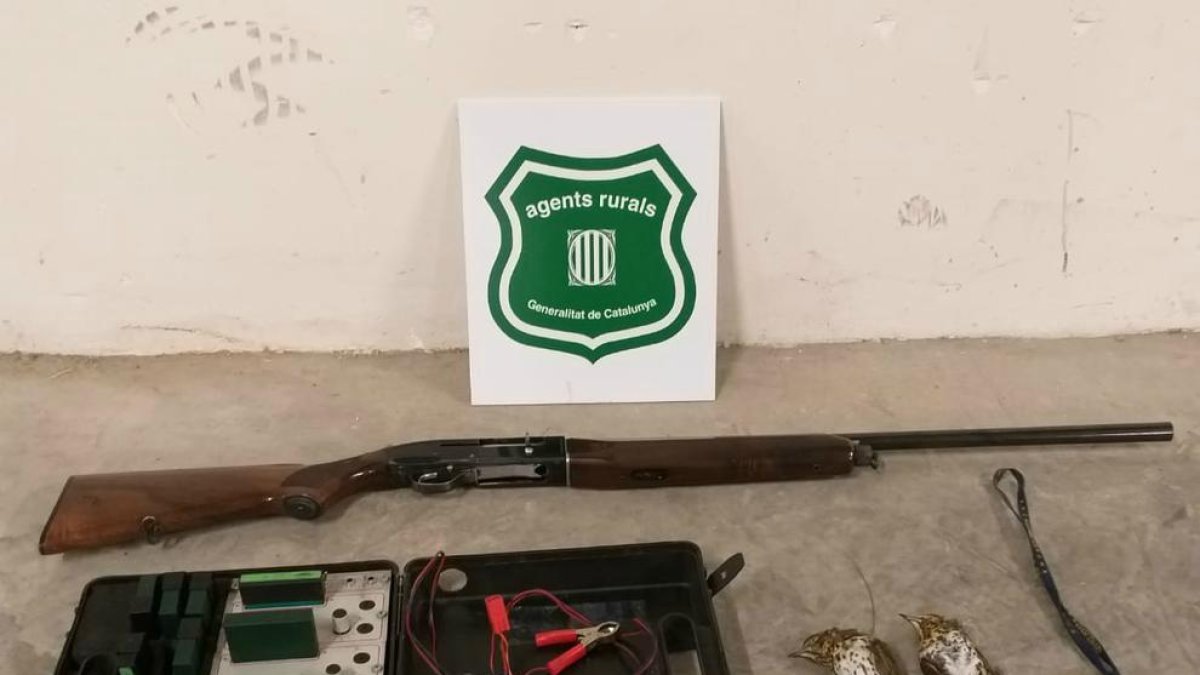 Denunciado un vecino de Tortosa por practicar la caza del tordo en barraca