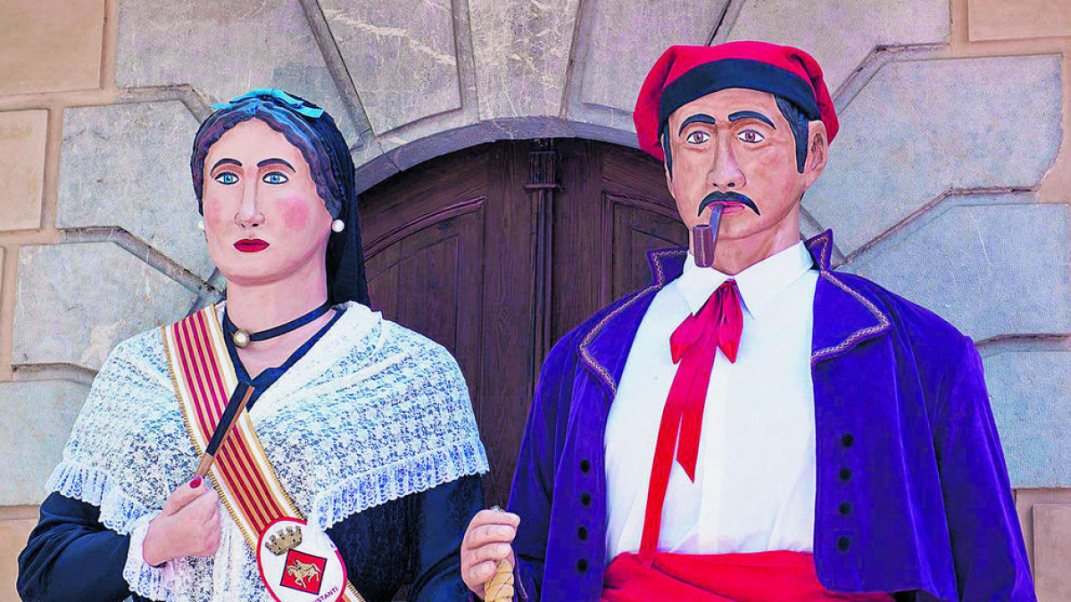 Imatge dels gegants durant la Fetsa Major de Constantí