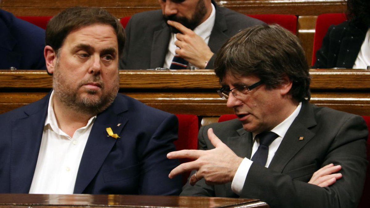 expresident de la Generalitat, Carles Puigdemont, vicepresident, Oriol Junqueras, Parlament