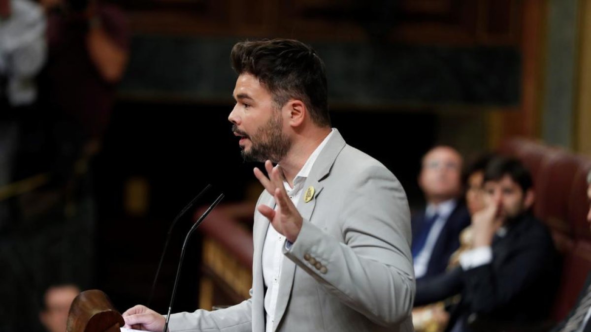 Rufián, durant la seva intervenció.