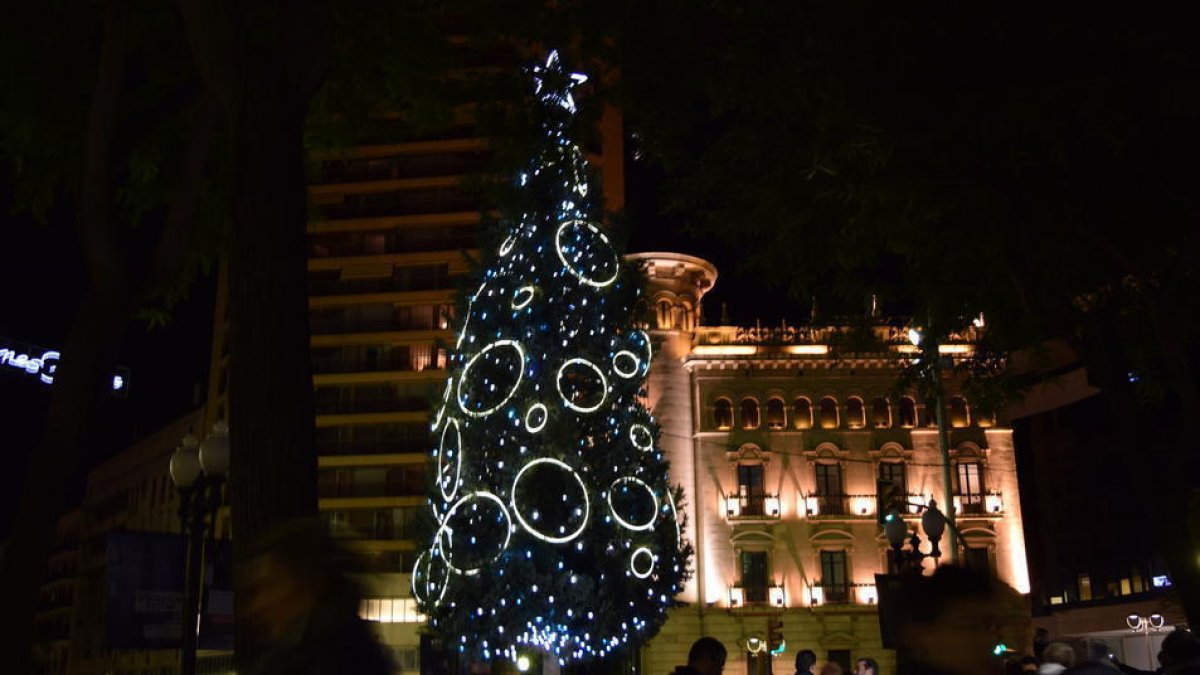 arbre nadal, rambla nova, llums