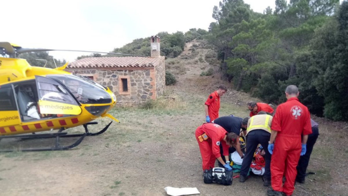 Rescaten un ciclista accidentat a Vimbodí