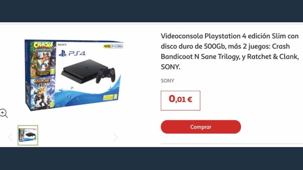 Un error informàtic porta a Alcampo a vendre la Playstation 4 a un cèntim