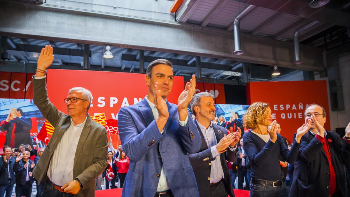 El Palau de Congressos s'omple pel míting electoral de Pedro Sánchez