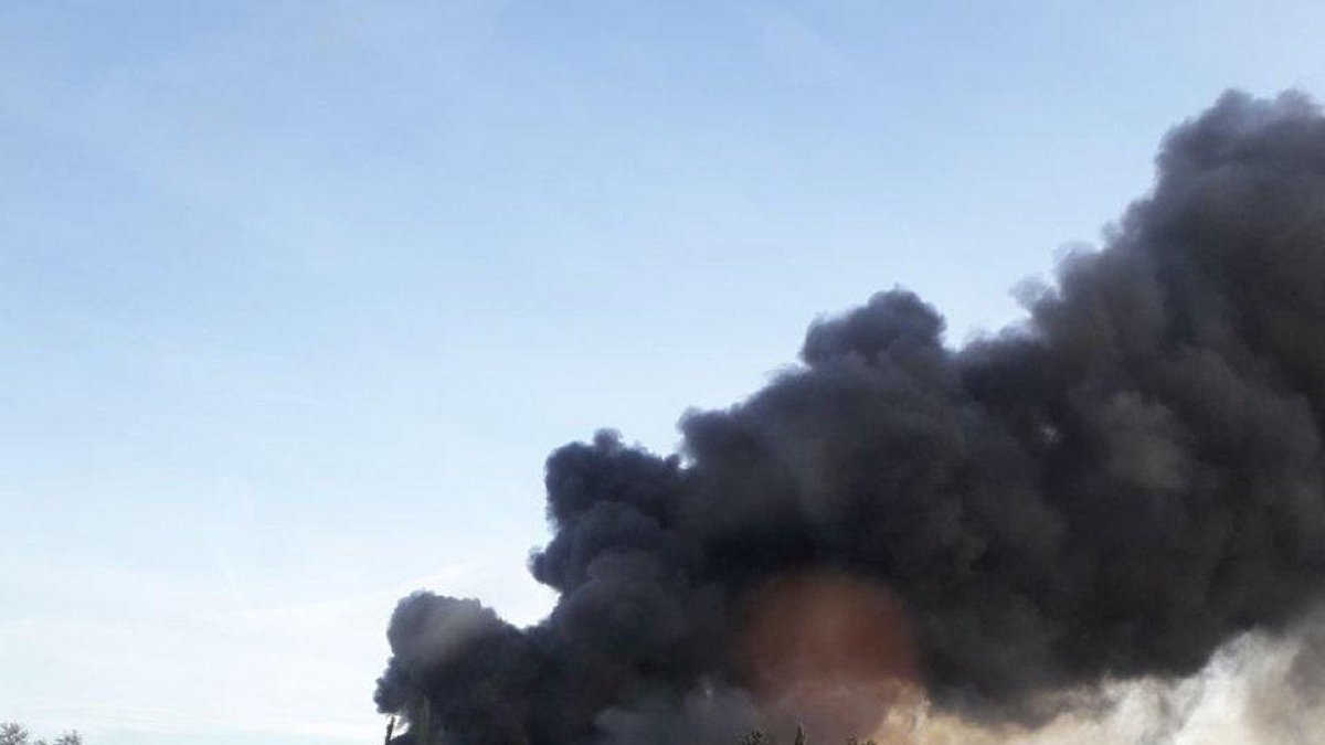 Queman cañas y dos casitas de madera detrás del Parc Riuclar