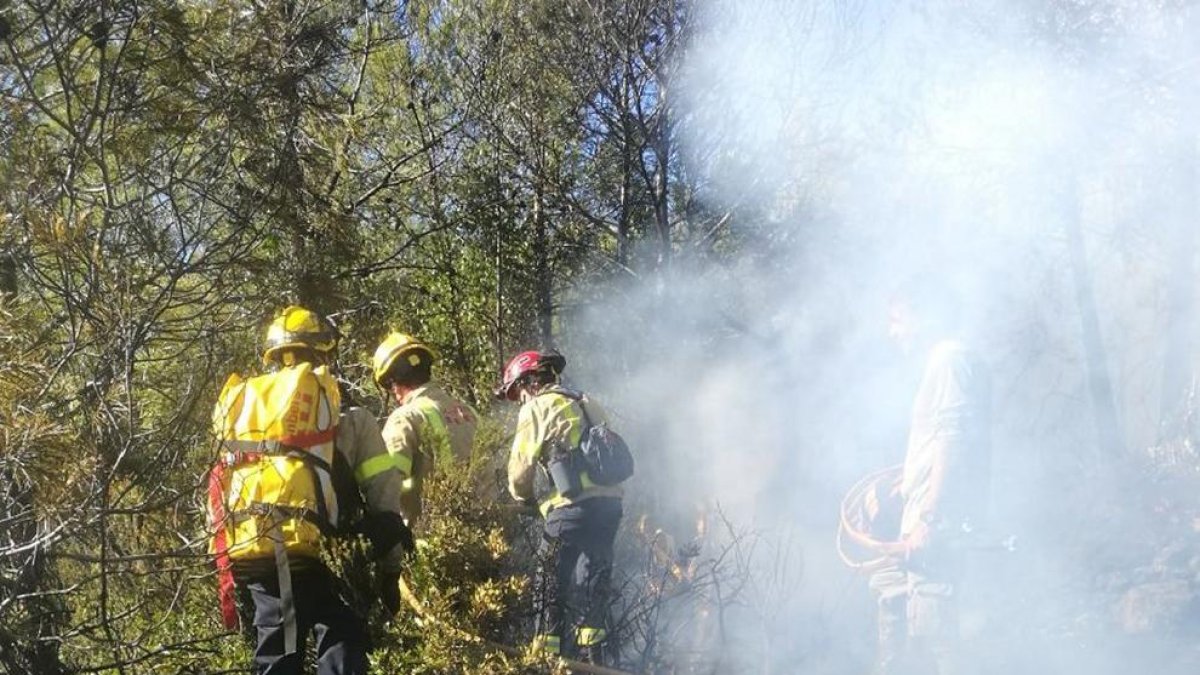 Controlado el incendio de Pradell de la Teixeta, que ha quemado unas 10 hectáreas