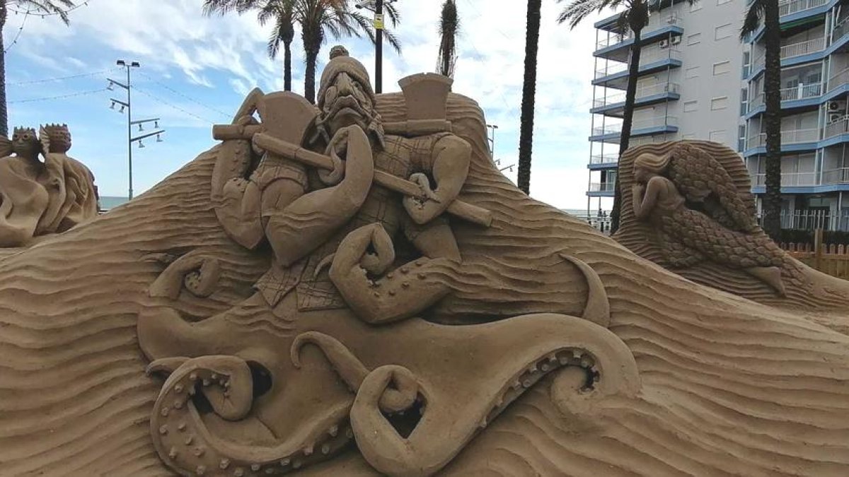 belén, pesebre arena, pineda