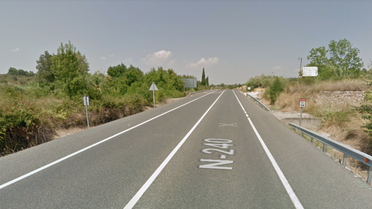 Dos heridos en un accidente en la N-240 en Vallmoll