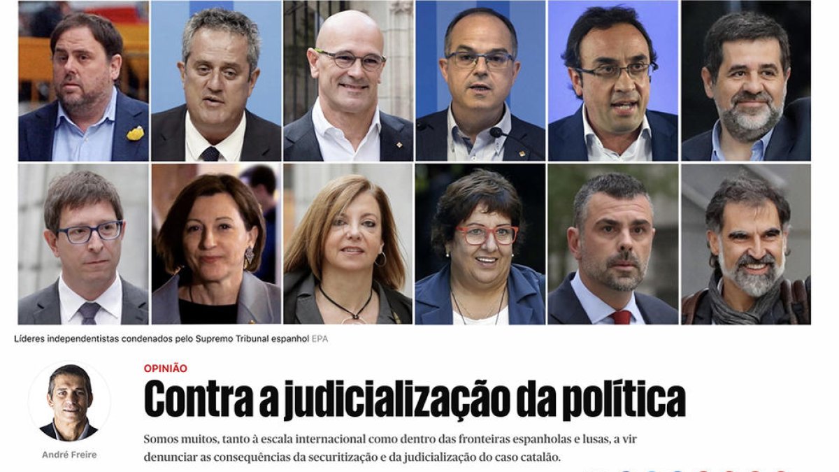 Més de 200 personalitats portugueses demanen «l'amnistia immediata» per als líders independentistes