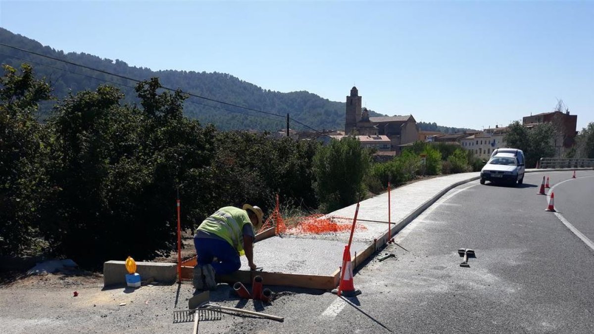 Obres de millora a la carretera T-704 de l'Aleixar a Vilaplana