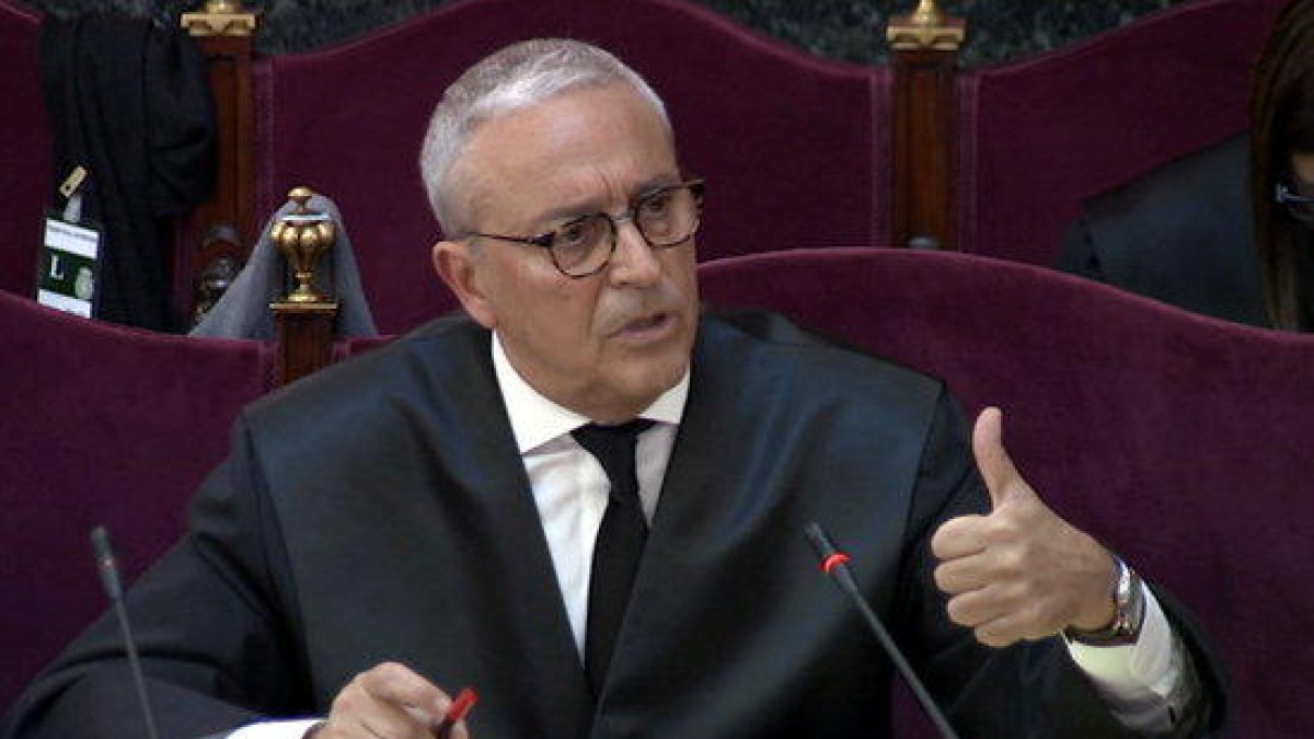 L'advocat de Joaquim Forn, Xavier Melero, durant el seu informe final al judici de l'1-O al Tribunal Suprem.