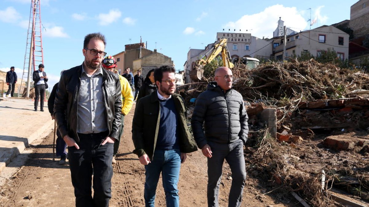 aiguats, vicepresident del Govern, vista, zona afectada, Pere Aragonès, llevantada, danys, desapareguts
