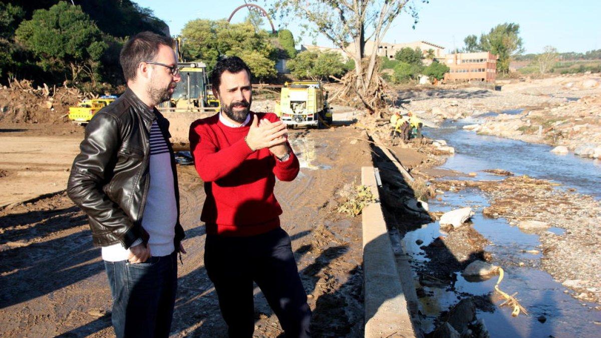 Torrent visita l'Espluga de Francolí para solidarizarse con los afectados de la riada