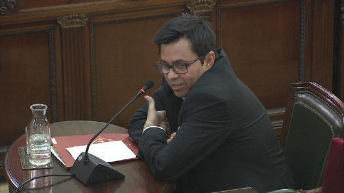 Gerard Pisarello, durant la seva declaració com a testimoni al Tribunal Suprem.