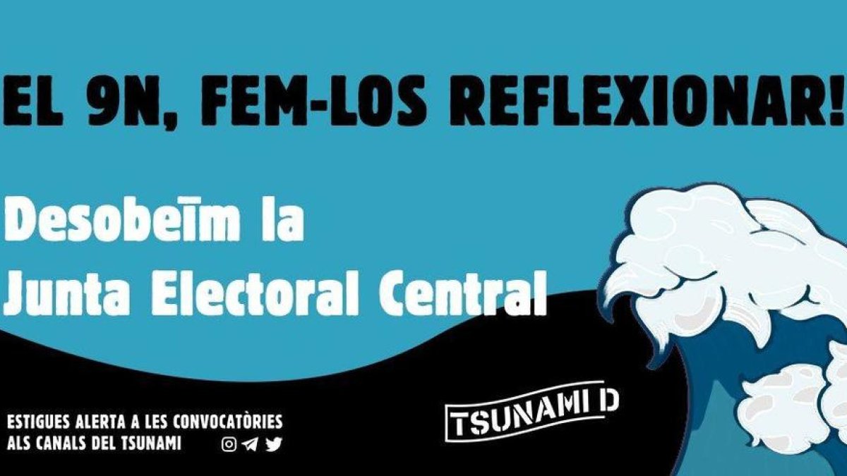 Tsunami Democrático llama a desobedecer la Junta Electoral la jornada de reflexión