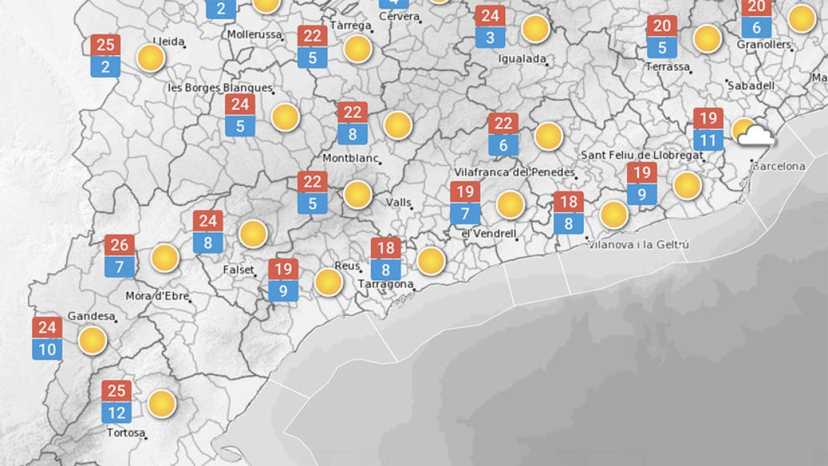 Les temperatures poden arribar aquest dimecres fins els 26 graus