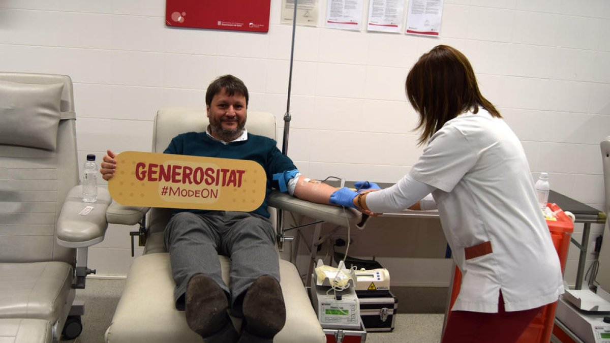 Òscar Subirats, concejal de Salud y Ciudadanía de Reus, marató donantes, sangre