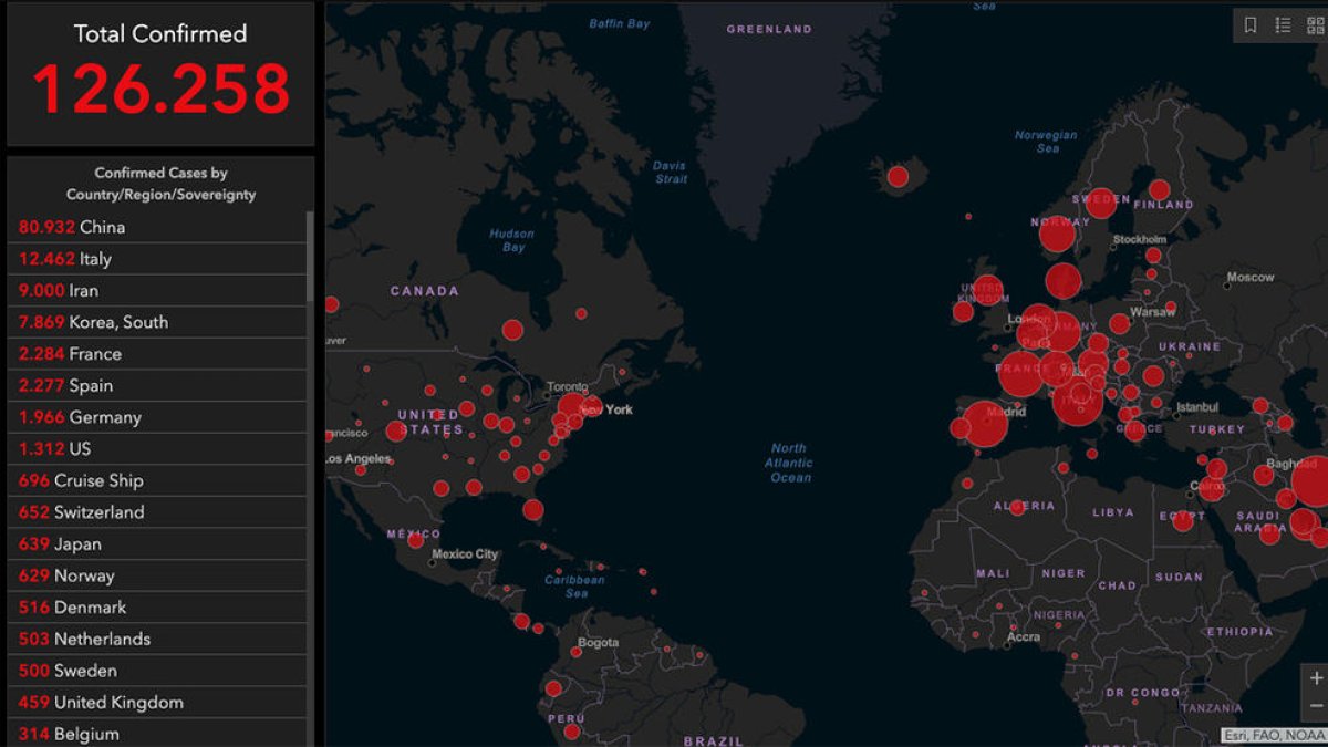 El mapa del coronavirus: el desenvolupament de la pandèmia arreu del món en temps real
