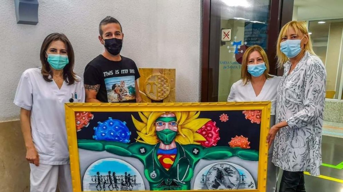 El artista Monty Art. Tarraco homenajea a las enfermeras con una obra