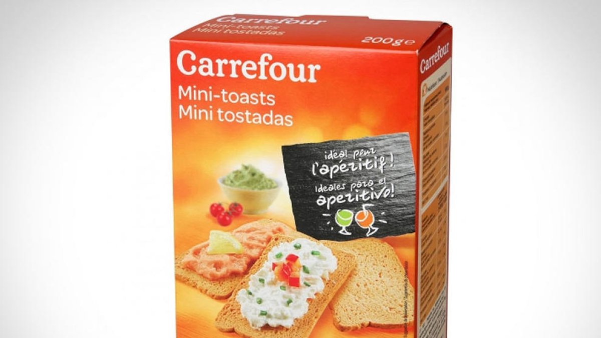 Detecten ou no declarat en l'etiquetatge en mini torrades marca Carrefour