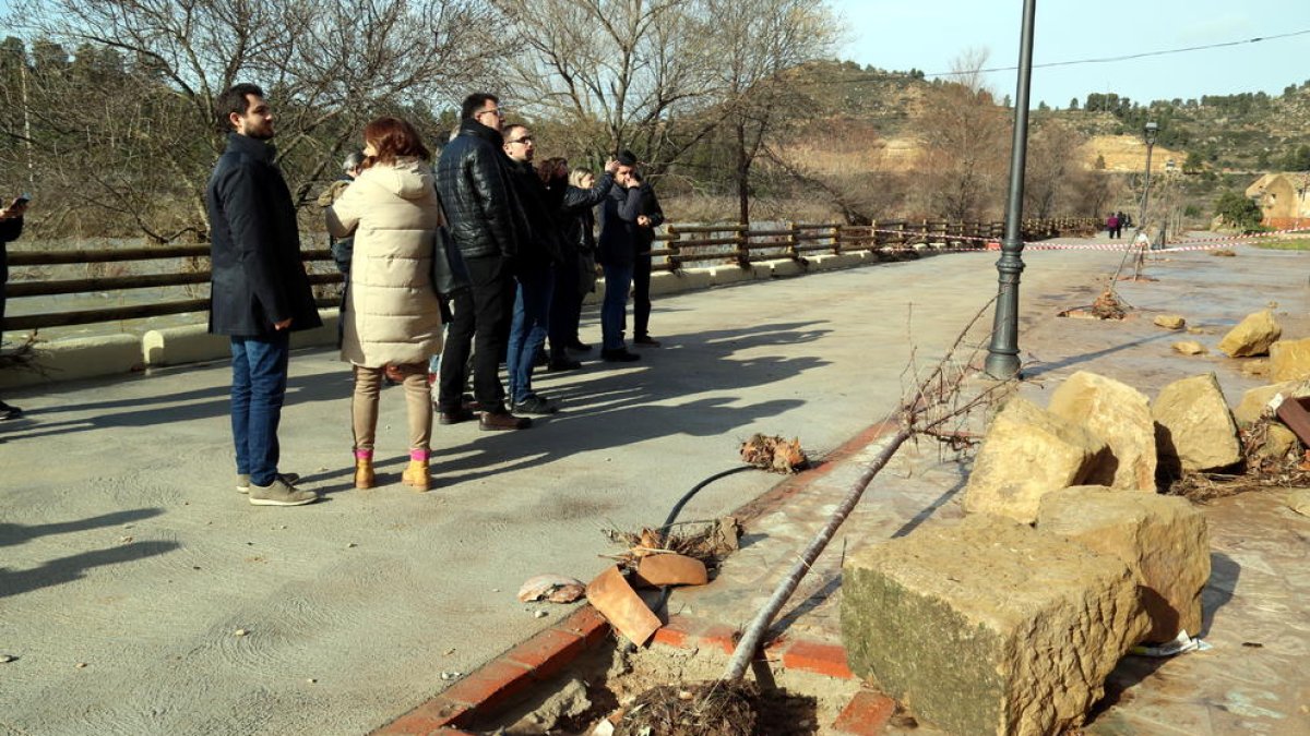 Generalitat y Diputación evalúan los daños del temporal de nieve y lluvias en la Terra Alta