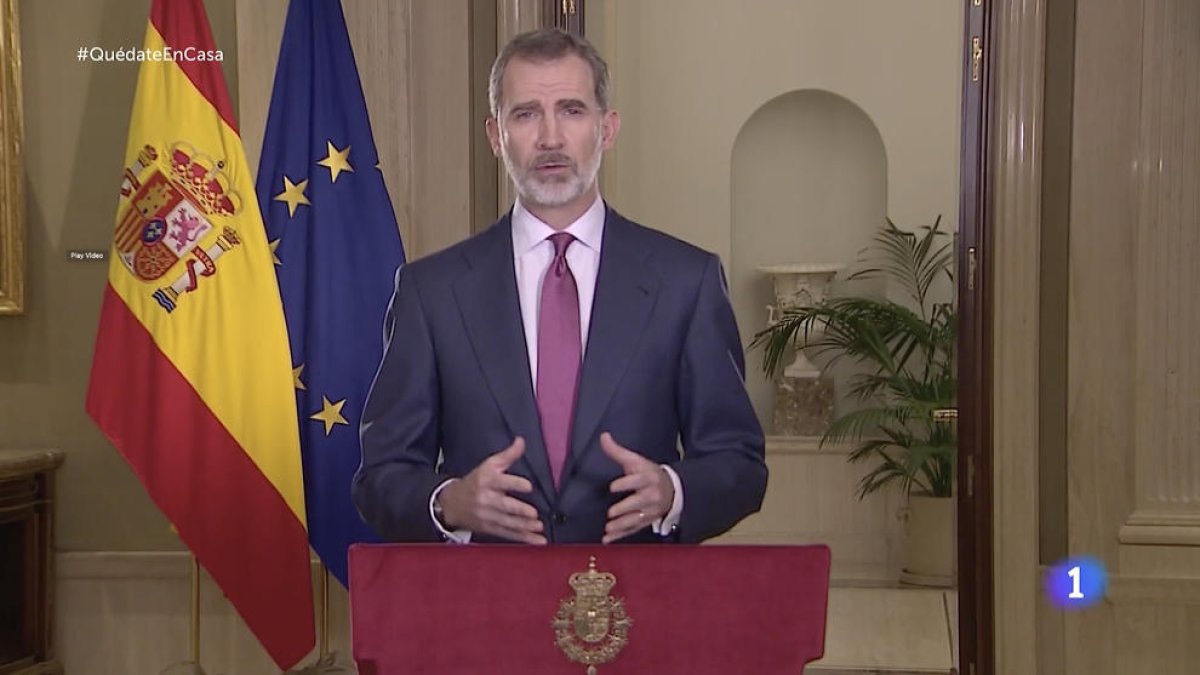 El rei Felip VI demana «unitat» i apartar les «diferències» davant el coronavirus