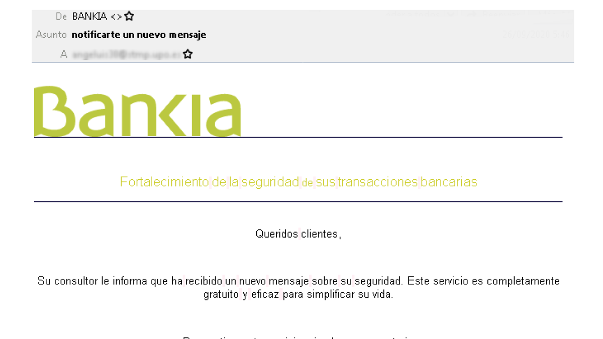 La Guardia Civil alerta de una campaña de suplantación de Bankia y Banc Santander