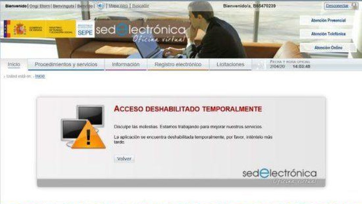 La web del SEPE no funciona desde el jueves y es «imposible» presentar todos los ERTE