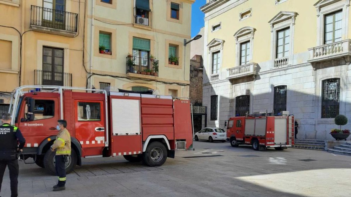 Bombers mobilitza dues dotacions per un rusc d'abelles en un pati de l'Ajuntament de Tarragona