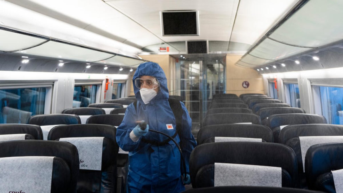 tren, renfe, desinfección, covid