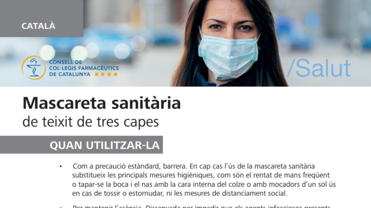 Las farmacias empezarán a repartir 1,5 millones de mascarillas a partir del lunes