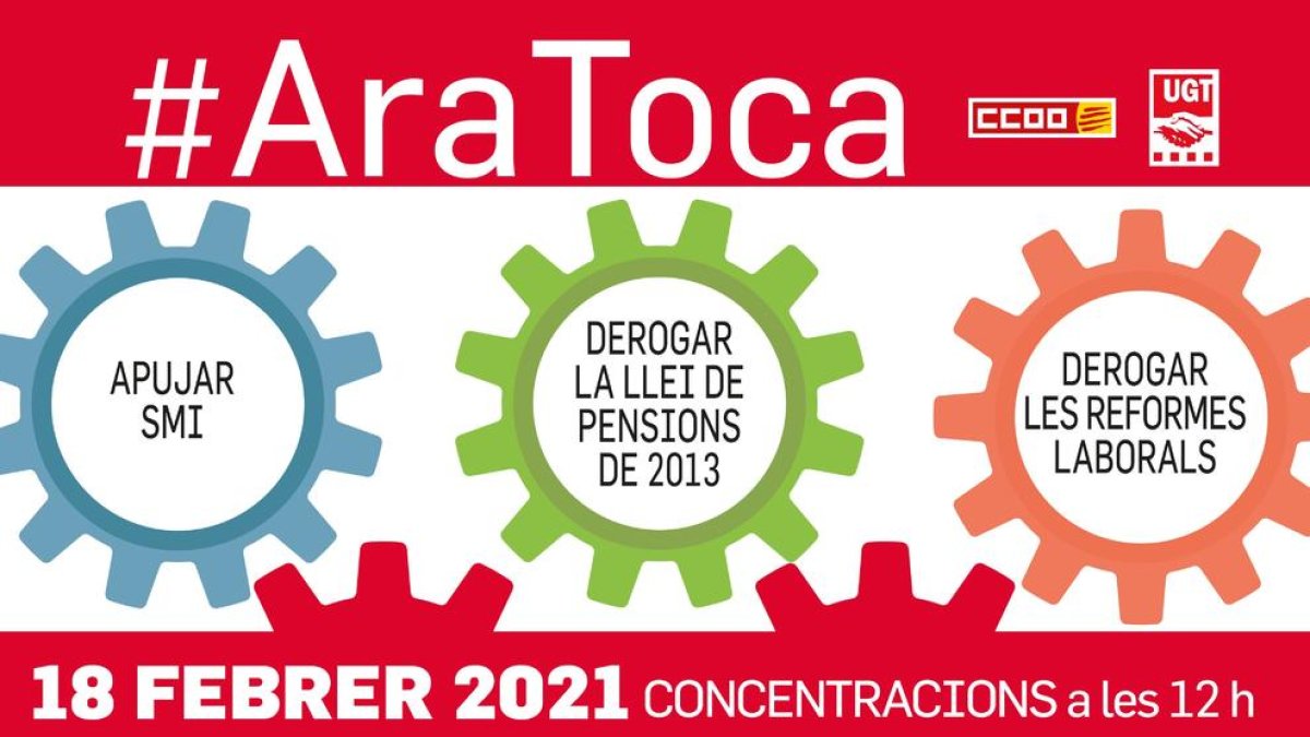 Protesta a Tarragona el 18 de febrer per apujar el salari mínim i reclamar pressupostos