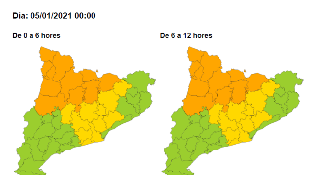 Activada l'alerta per onada de fred al Pirineu, Pre-Pirineu, interior de Catalunya i prelitoral central