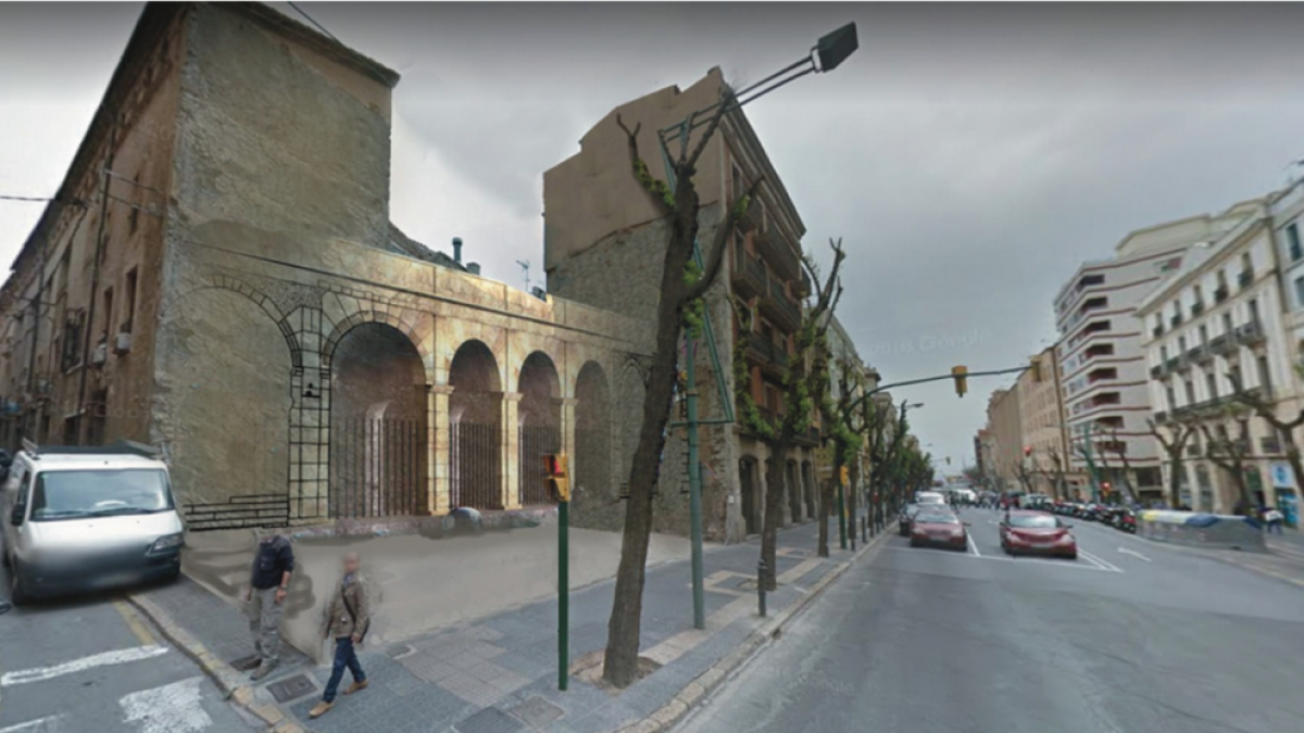 Un mural simulará los arcos del Circo Romano en la fachada de un solar de la Rambla Vella