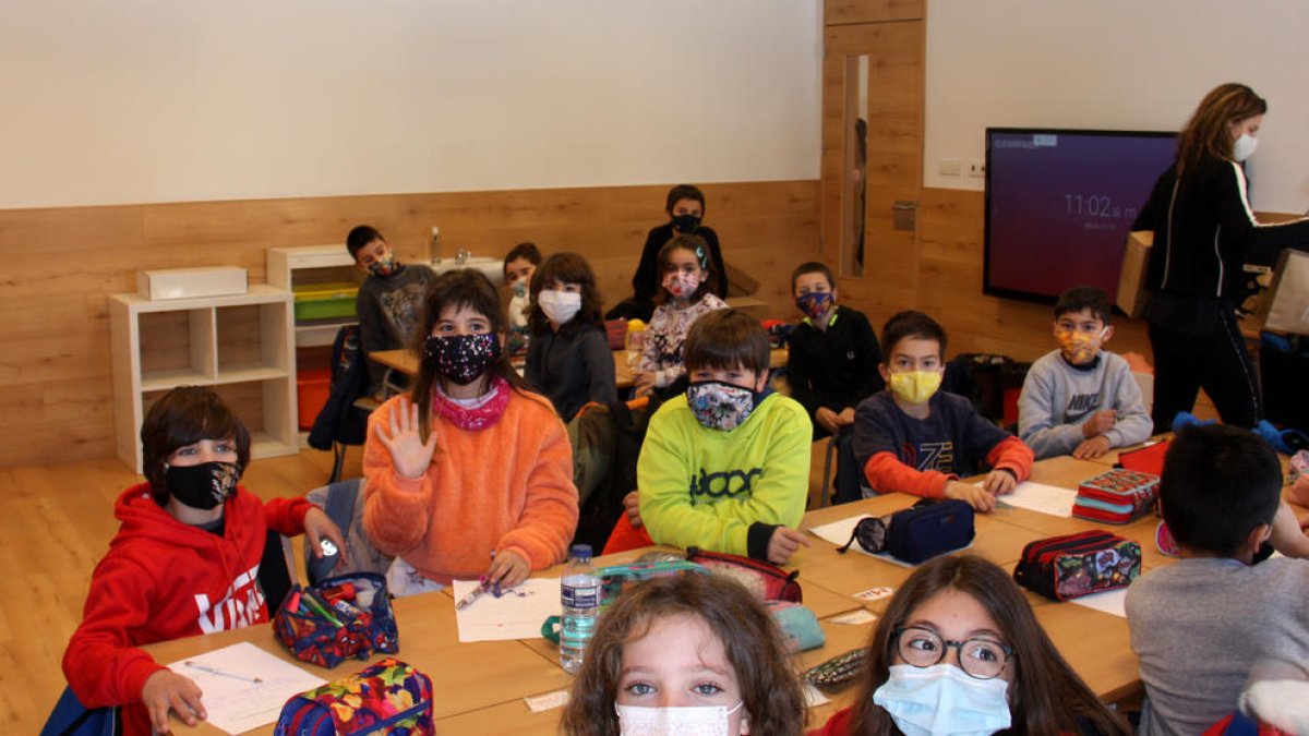 escola, alumnes, mascareta, curs escolar, classe