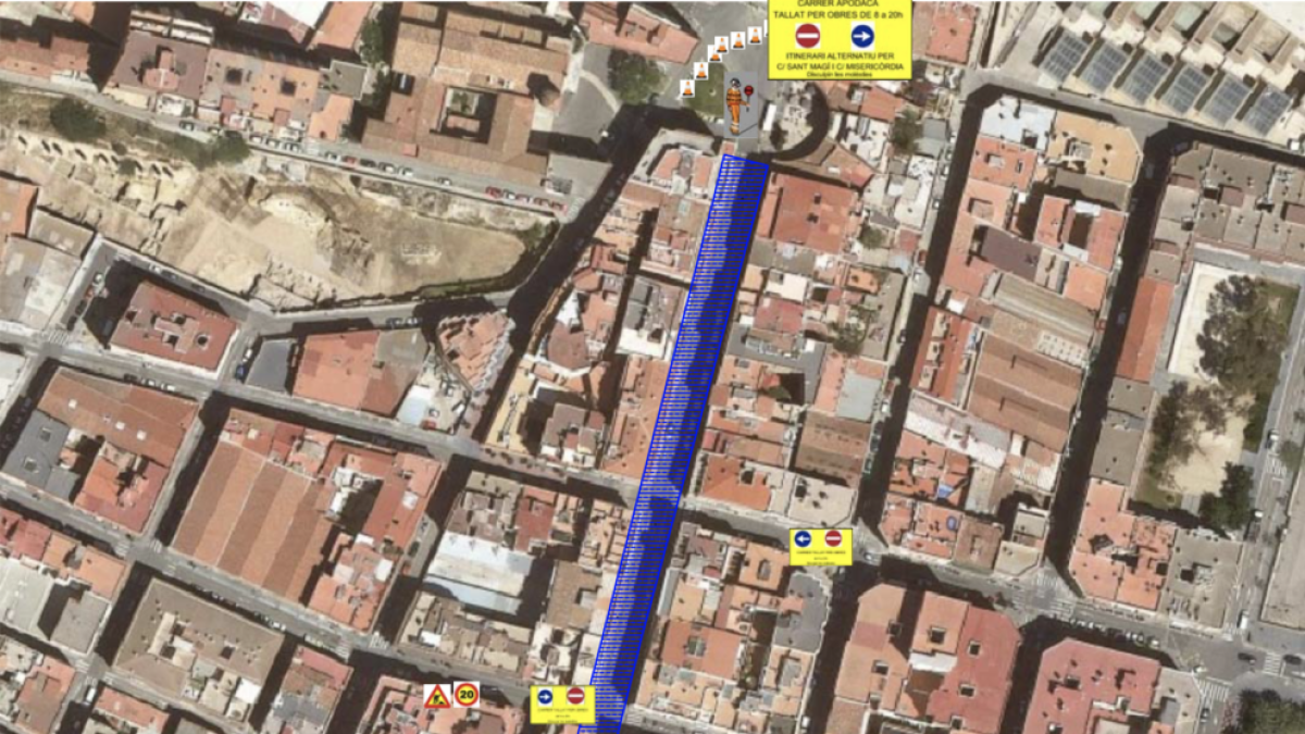 Les obres del carrer Apodaca tallaran el trànsit durant una setmana