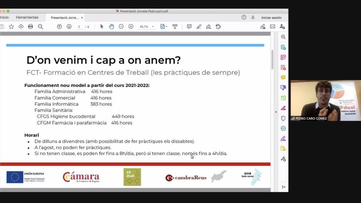 La Cámara de Reus presenta a las empresas la FP Dual renovada, que recupera el rol del aprendiz