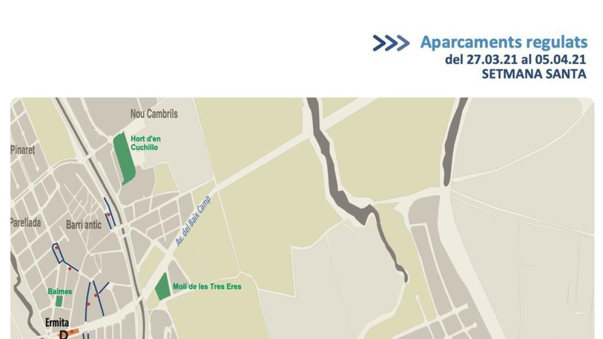 Cambrils modifica el horario de las zonas de estacionamiento regulado por Semana Santa