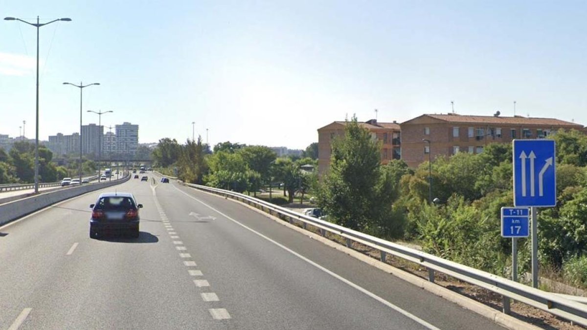 El kilómetro 17 de la T-11 en Tarragona, uno de los más peligrosos de España