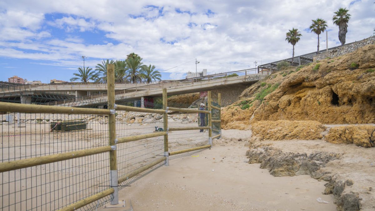 Las obras para adecuar una playa para perros al Milagro de Tarragona, en marcha