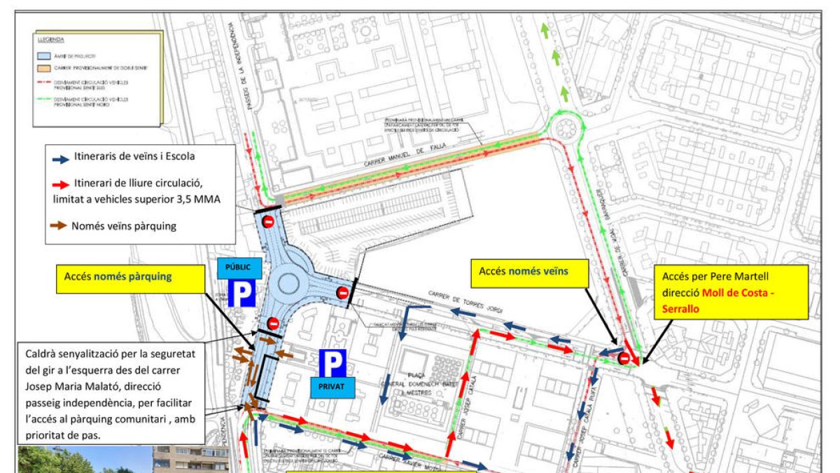 Corte de circulación en el paseo de la Independencia de Tarragona