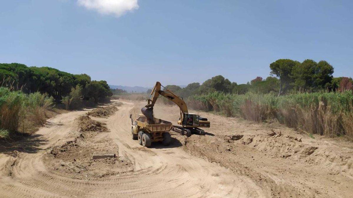 L'ACA neteja la llera de la riera de Maspujols a Cambrils