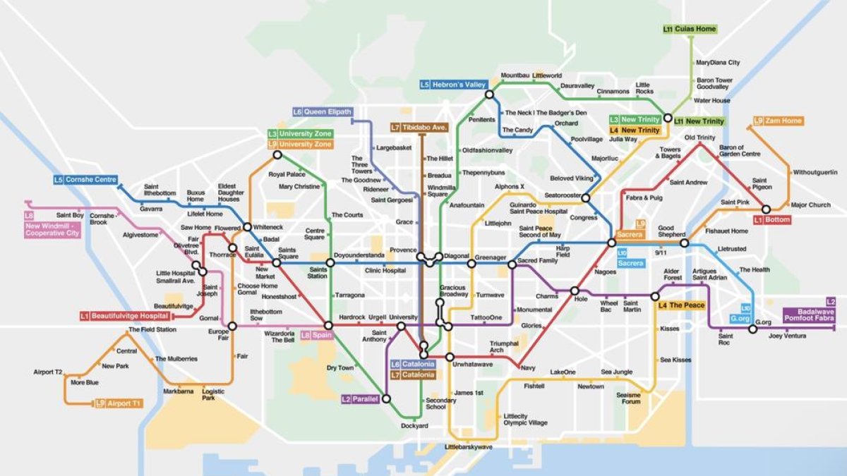 Un mapa del metro de Barcelona se hace viral en las redes sociales