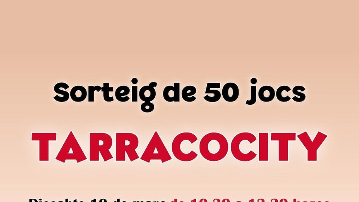 El Ayuntamiento de Tarragona organiza una fiesta para sortear los 50 juegos de Tarracocity