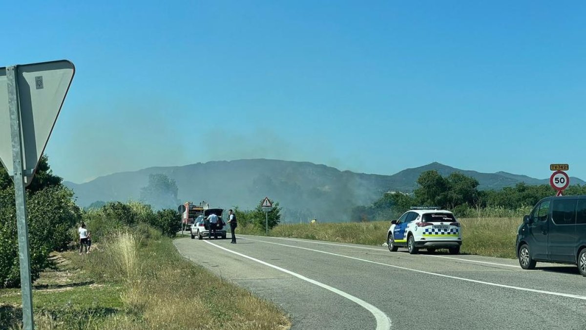Un incendi de canyes provoca el tall de la circulació entre la TV-7421 i la C-37 entre Alcover i Valls