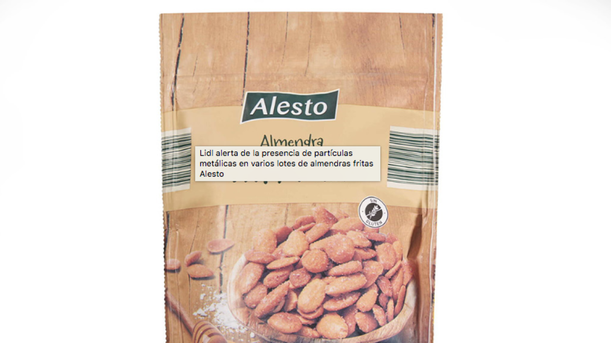 Alertan de la presencia de partículas metálicas en varios lotes de almendras fritas Alesto