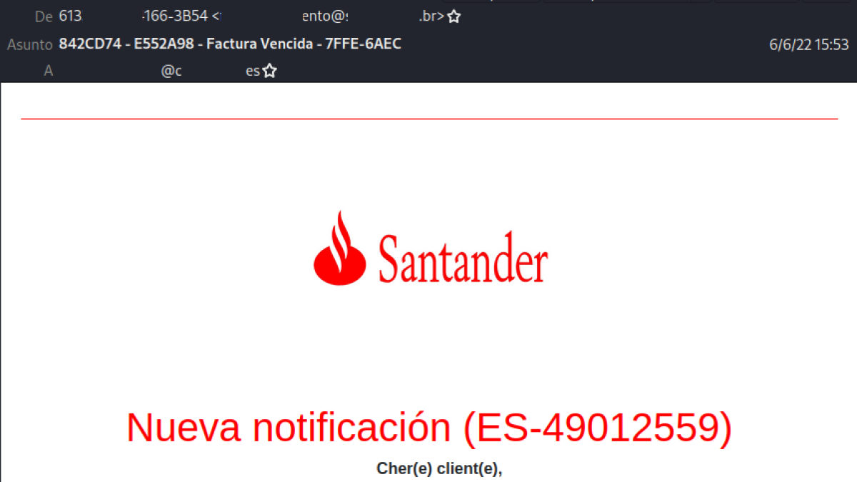 Nueva ola de correos que suplantan a una entidad bancaria